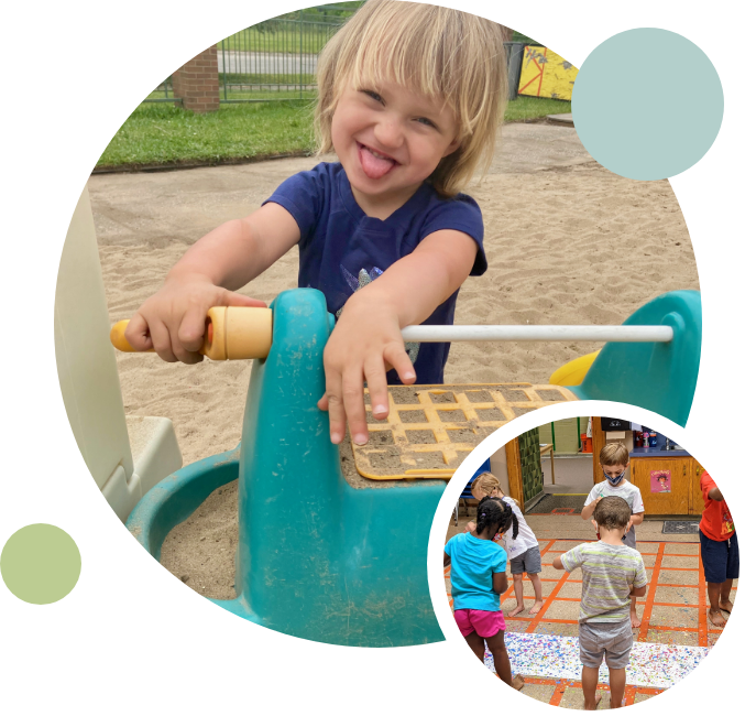 child playing in a playground